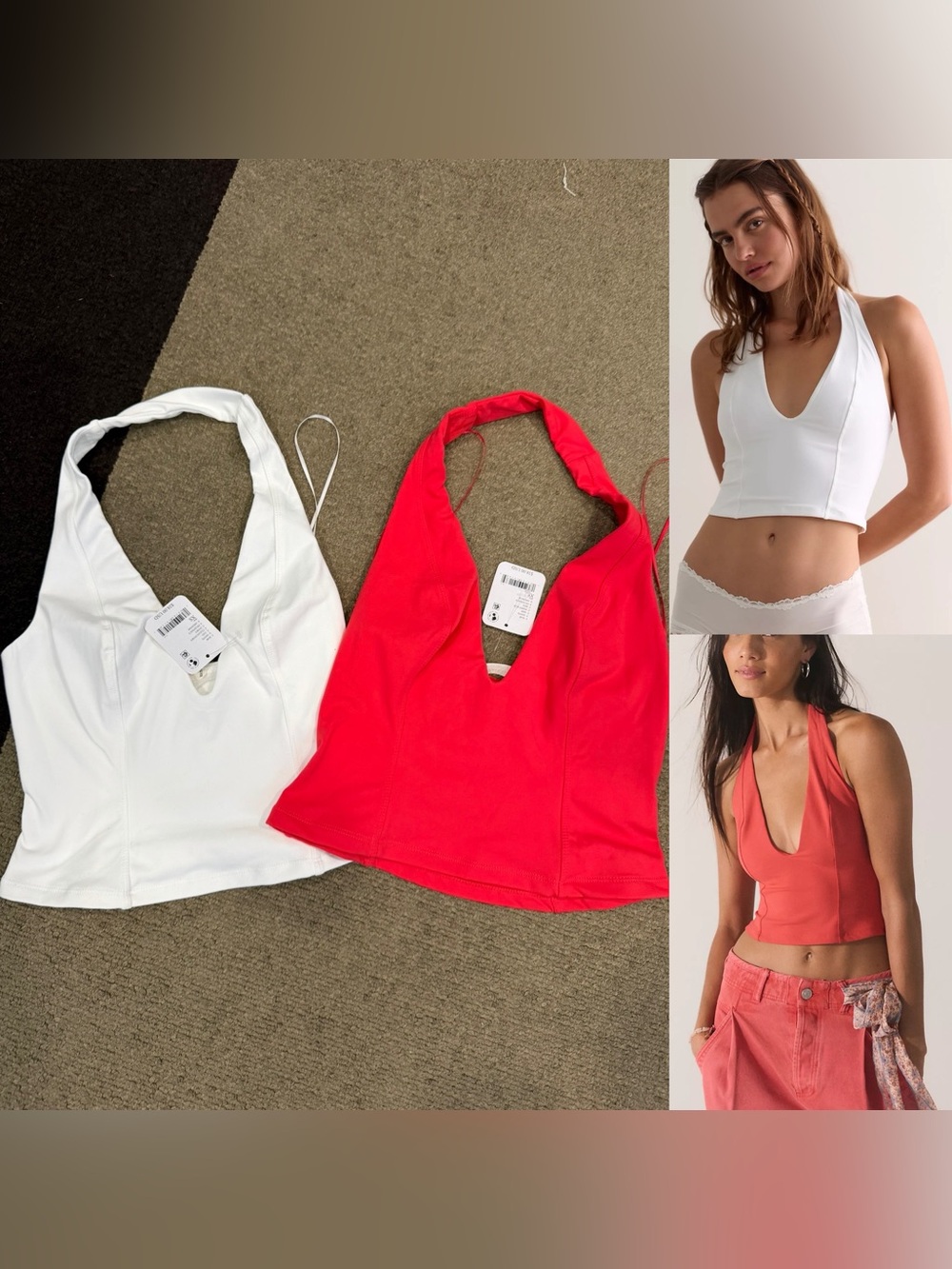 BUNDLE OF 2 Free People Spill the Tea Plunge Halter Tank